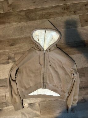 Hollister Cream Sherpa-Lined Hoodie